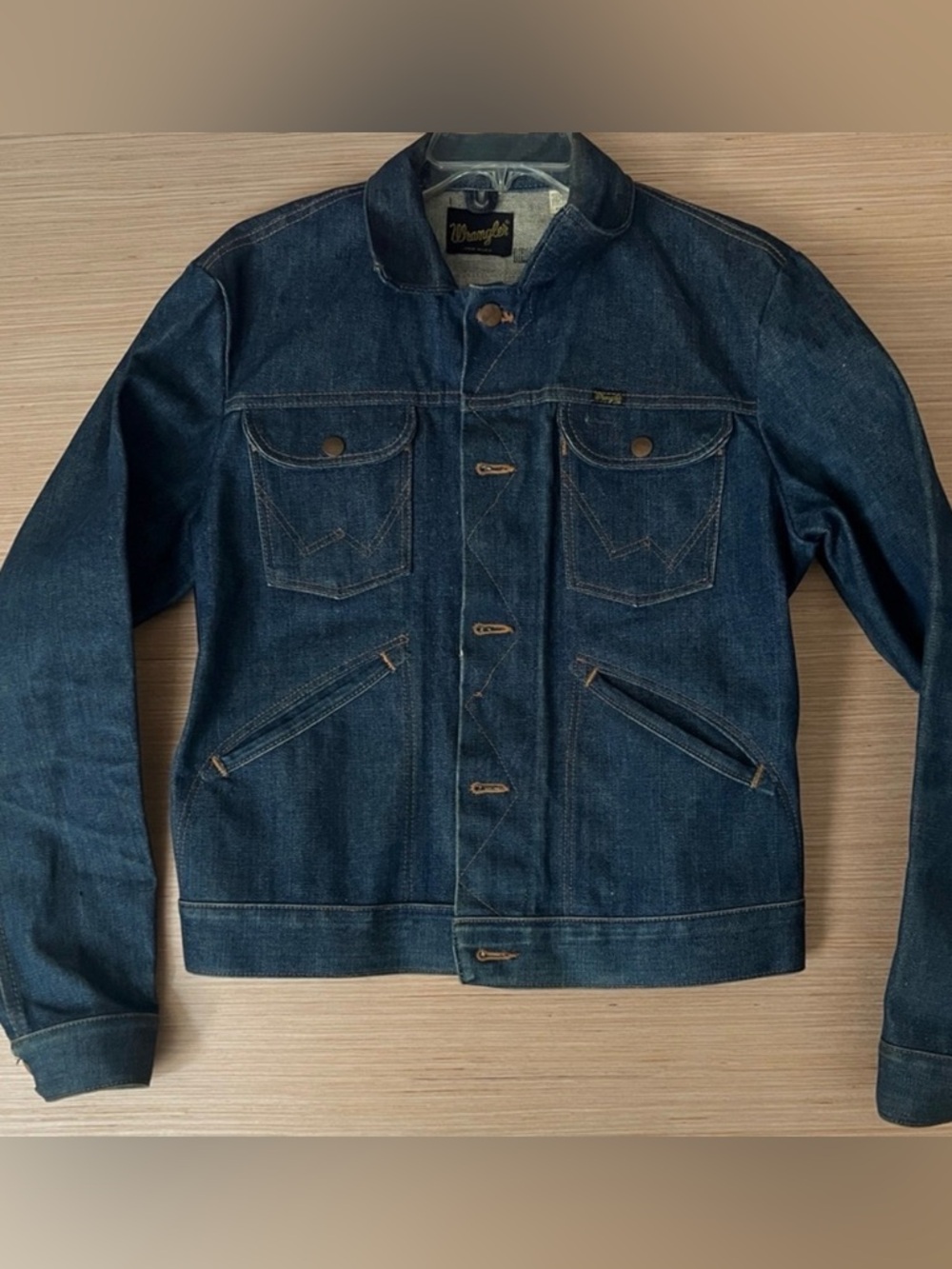 Vintage Wrangler Denim Pro Rodeo 38 Jean Jacket irregular made USA
